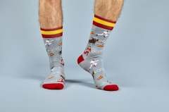 Moustard San Fermin Desenli Çorap-Socks Gri