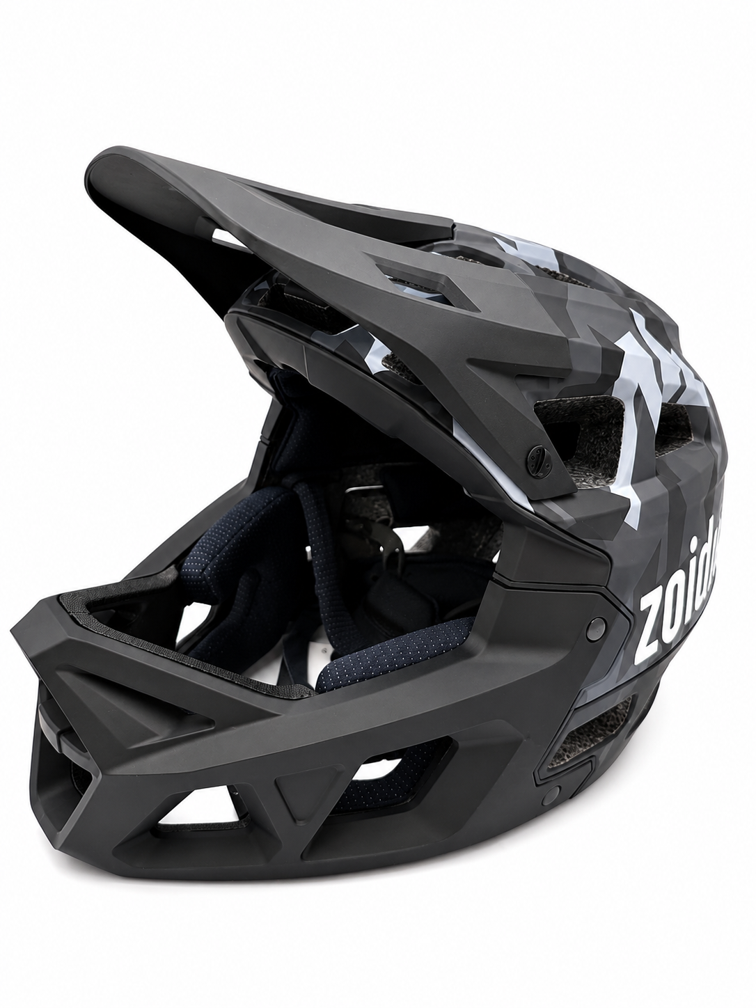 Zoid Element Full Face Kask-Helmet Siyah-Gri Kamuflaj