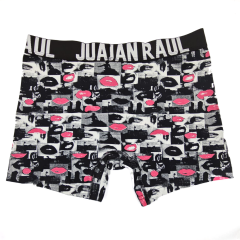 Juan Raul Erkek Boxer Pembe Dudak Desenli