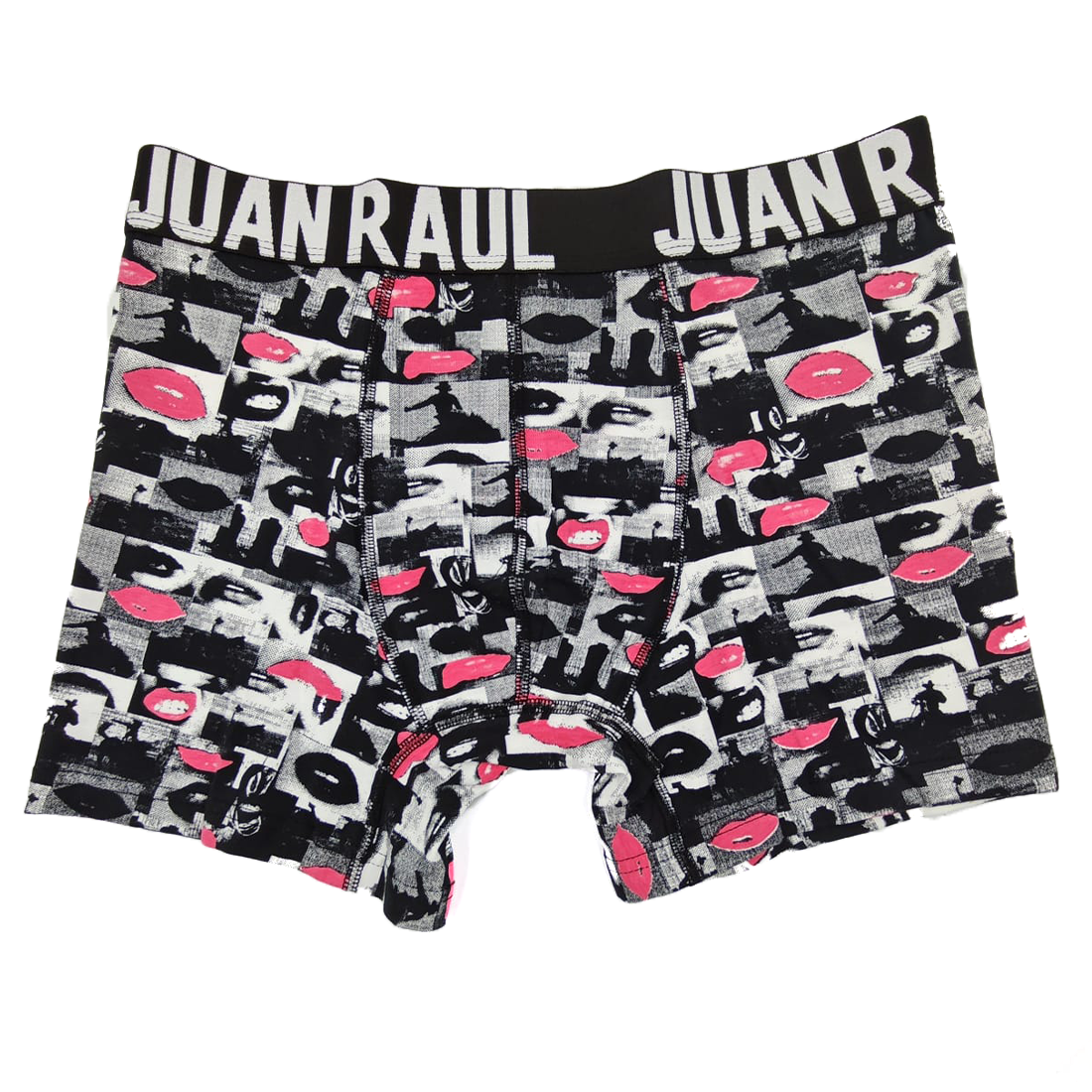 Juan Raul Erkek Boxer Pembe Dudak Desenli