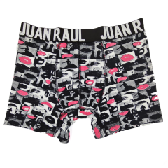 Juan Raul Erkek Boxer Pembe Dudak Desenli